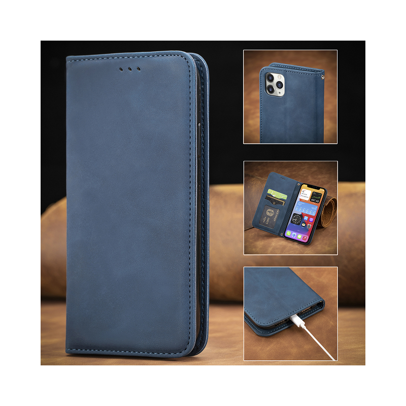 IssAcc leather case book for Apple iPhone 8 Plus dark blue, PN: 8878451571