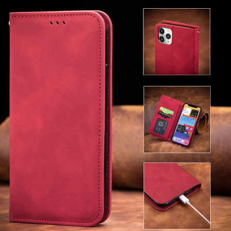 IssAcc leather case book for Apple iPhone 8 Plus red, PN: 8878453591