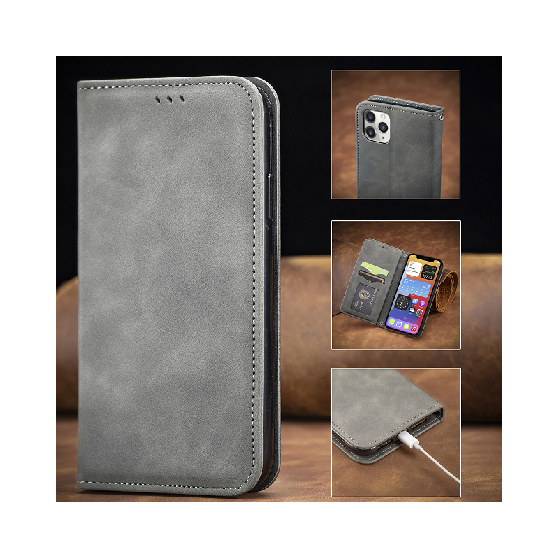 IssAcc leather case book for Apple iPhone X gray, PN: 88784538125