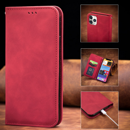 IssAcc leather book case for Apple iPhone XR red, PN: 8878453813