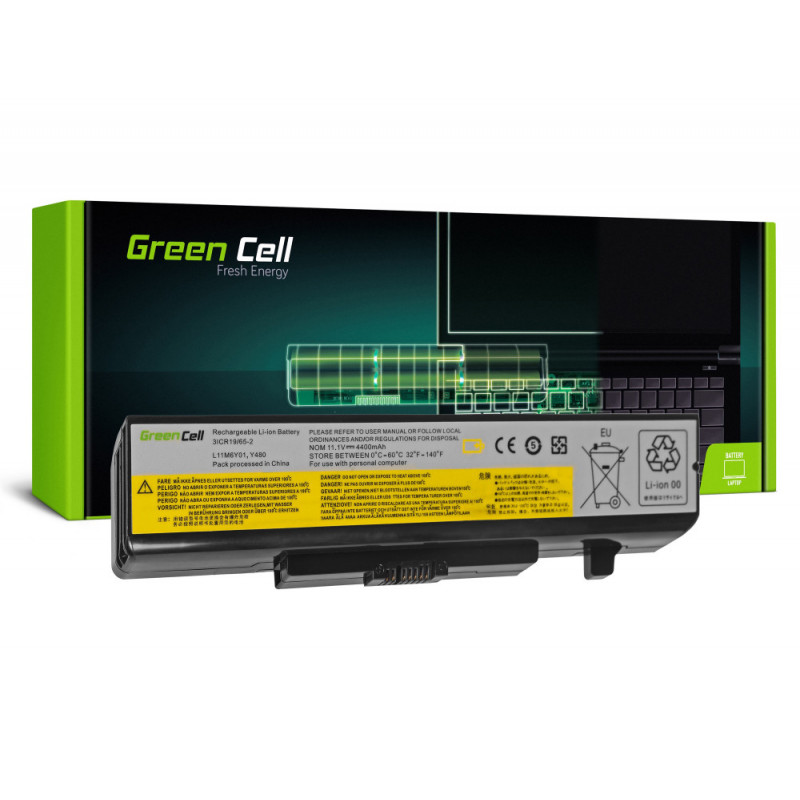 Battery for Lenovo Y480 V480 Y580 / 11.1V 4400mAh Green Cell
