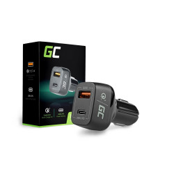 Green Cell Nabíječka do Auta USB-C Power Delivery + USB Quick Charge 3.0 