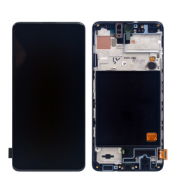 Samsung A51 LCD display black with front frame, original quality