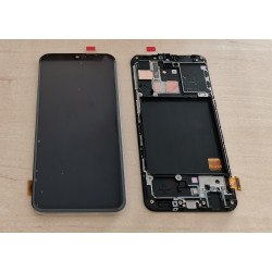 Samsung A40 LCD display black with front frame, original quality