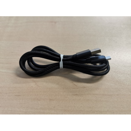 Kabel MicroUSB 1m  opletený černý