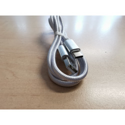Kabel USB-C 1m  opletený bílý