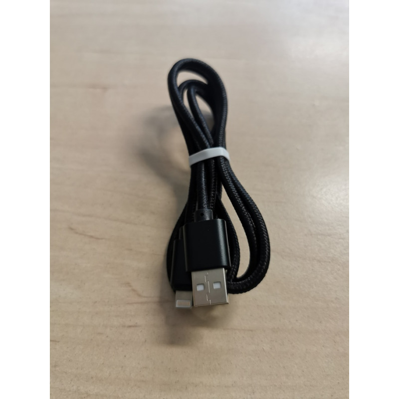 Lightning cable 1m braided black