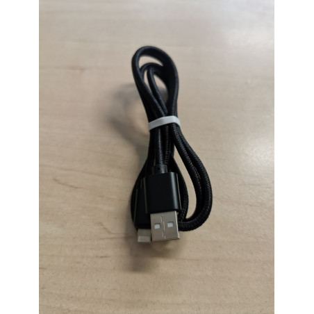 Lightning cable 1m braided black