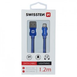 SWISSTEN TEXTILE USB / LIGHTNING 1.2 M BLUE DATA CABLE