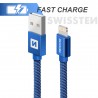 SWISSTEN TEXTILE USB / LIGHTNING 1.2 M BLUE DATA CABLE