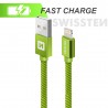 SWISSTEN TEXTILE USB / LIGHTNING 1.2 M GREEN DATA CABLE