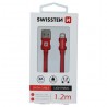 SWISSTEN TEXTILE USB / LIGHTNING 1.2 M RED DATA CABLE