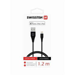 DATOVÝ KABEL SWISSTEN TPE USB / LIGHTNING MFi 1,2 M ČERNÝ