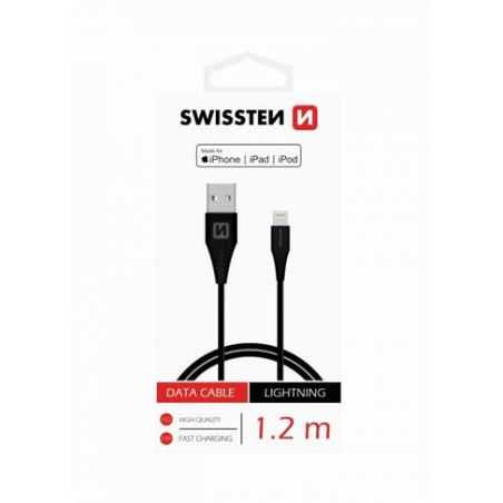 DATA CABLE SWISSTEN TPE USB / LIGHTNING MFi 1.2 M BLACK